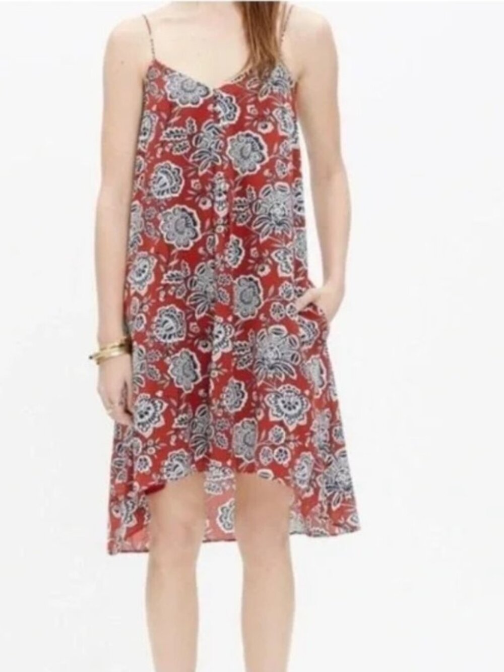 Madewell silk trapeze cami dress in Italian floral